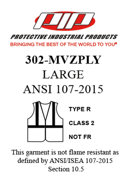 new ANSI garment tag